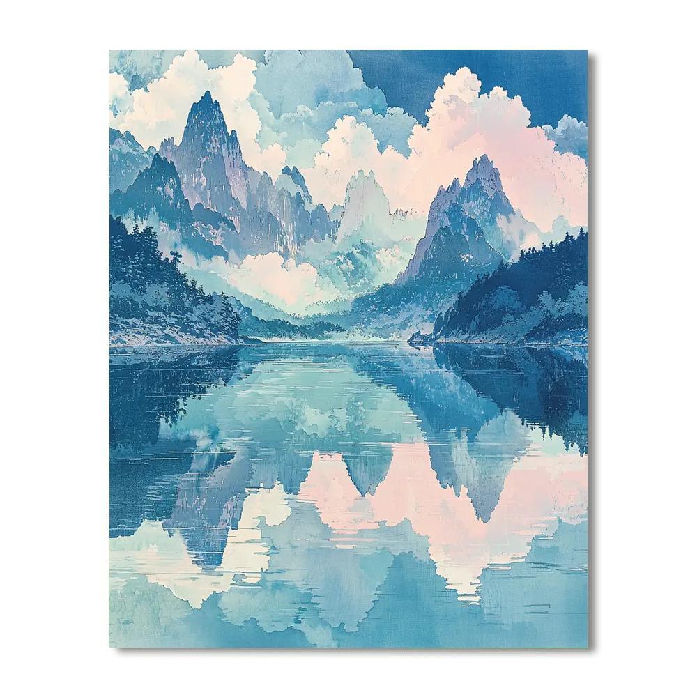 Hiroshige Inspired Mountain Harmony  Painting By Numbers Kit