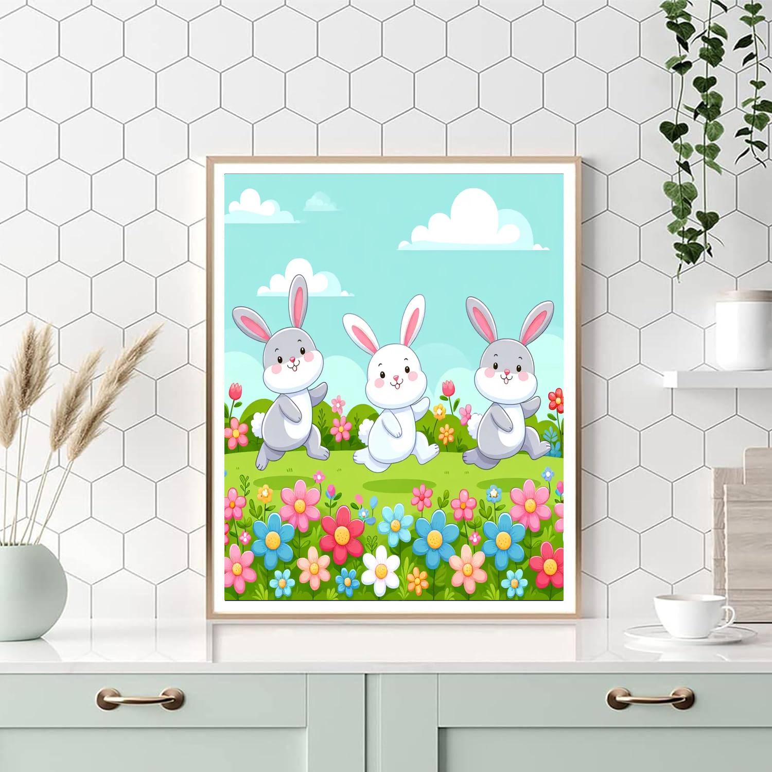Rambunctious Rabbits Numbered Painting Kits