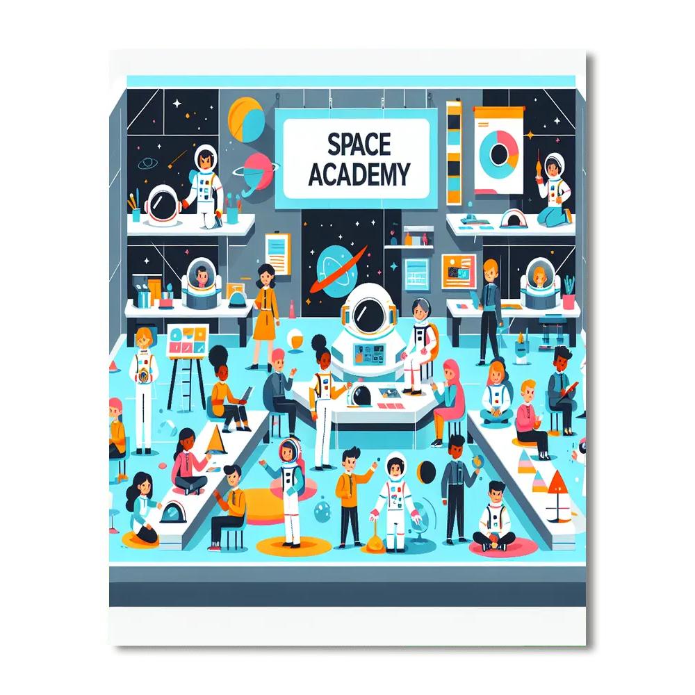 Space Exploration Academy Number Painting