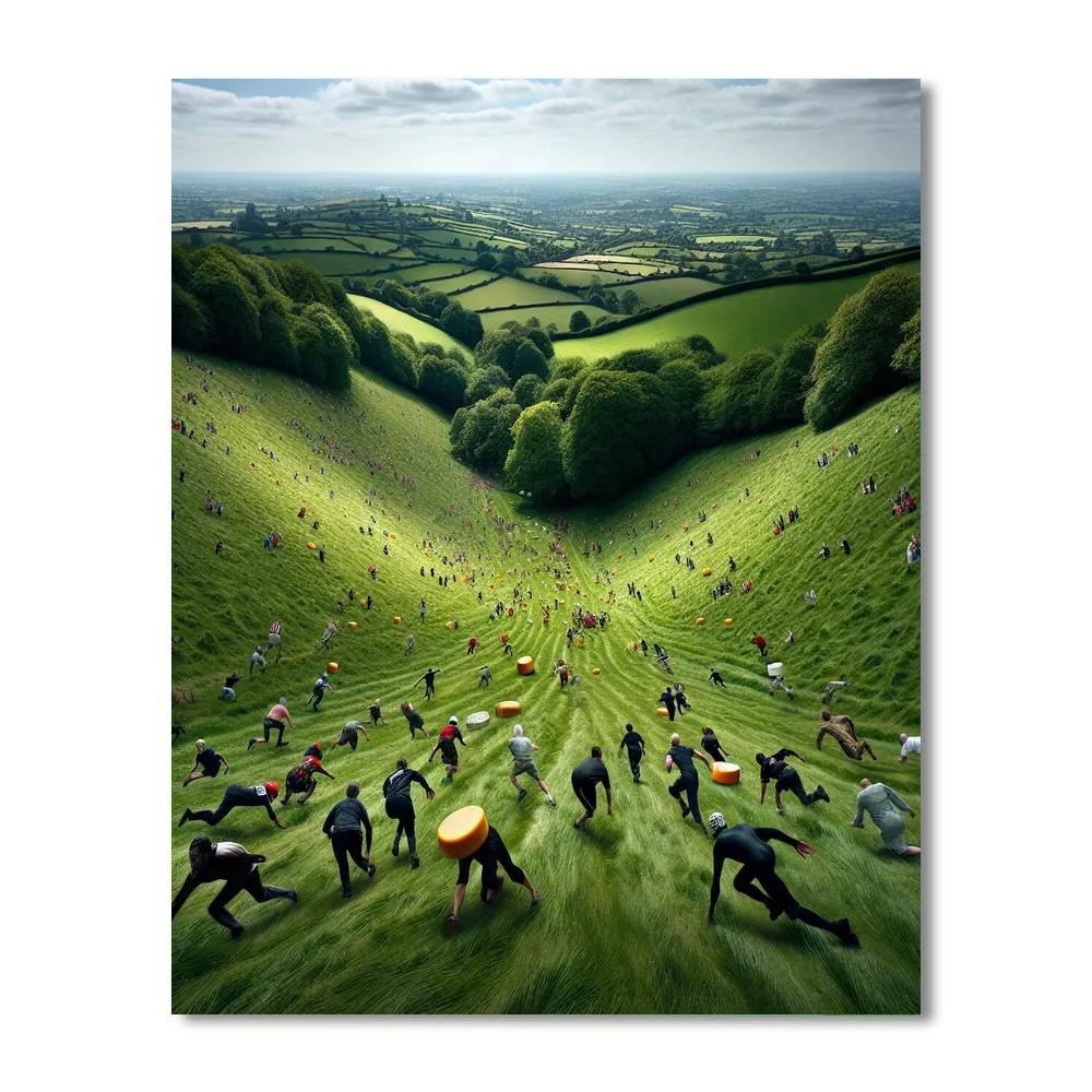 Cheese Rolling At Cooper's Hill - England Paint By Color