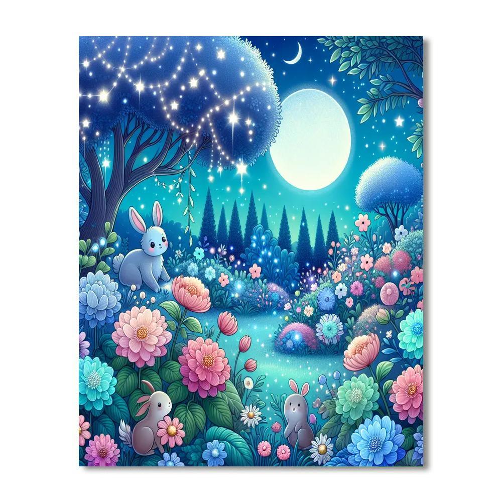 Enchanting Starlit Garden Numbered Painting Kits