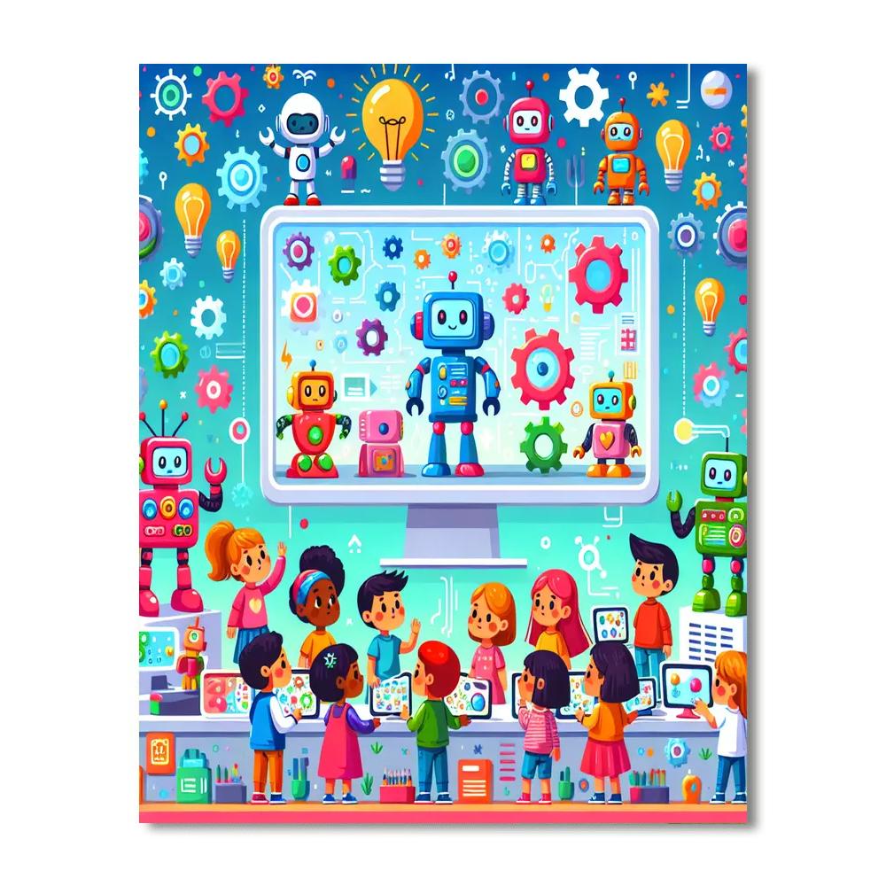 Robot Exploration World Painting Number Kit