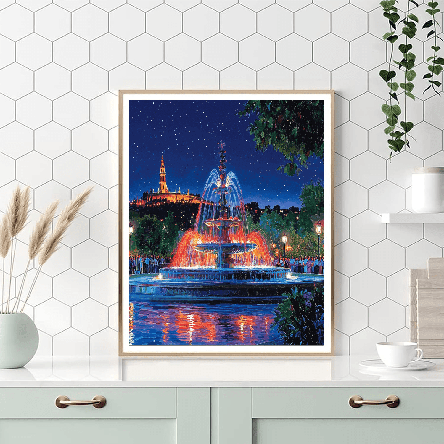 The Magic Fountain Of Montjuic Painting Number Kit