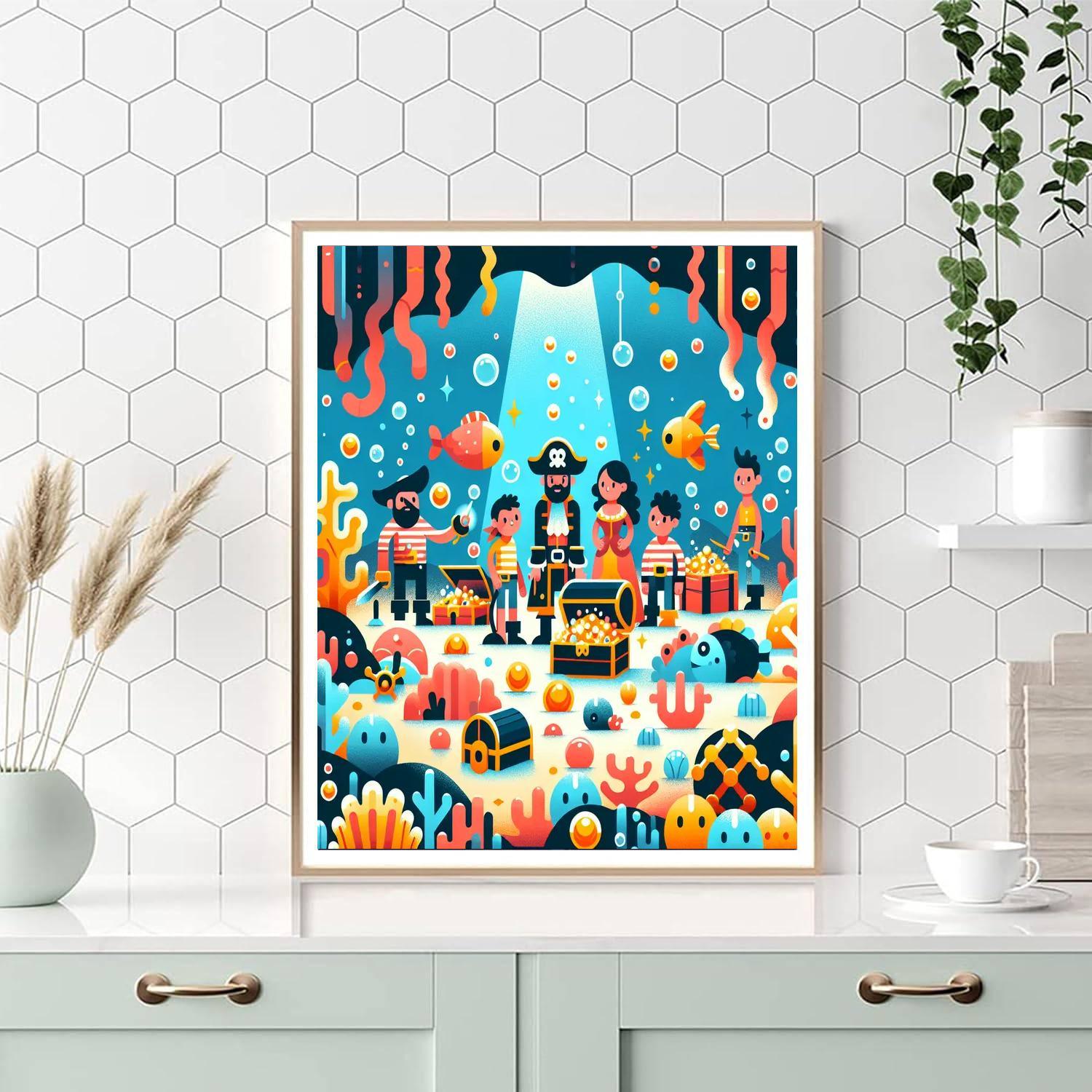 Underwater Pirate Cove Paint By Numbers