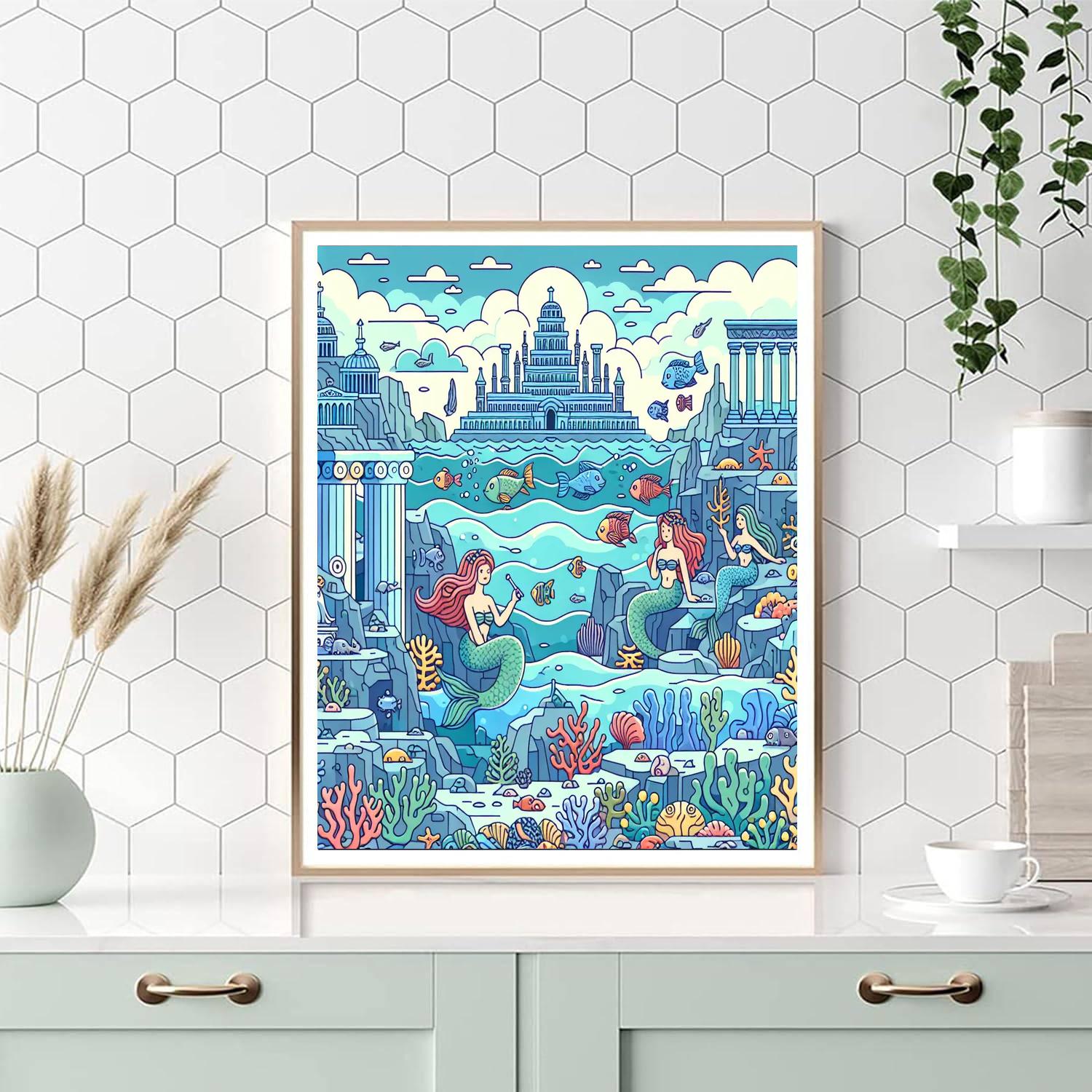 Underwater Atlantis Mystery Number Painting