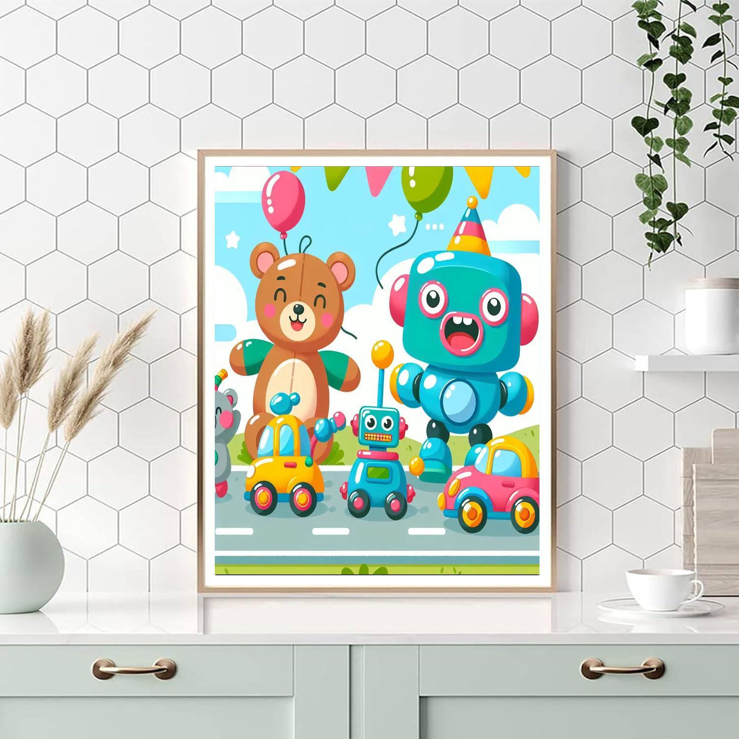 Whimsical Toy Parade Painting By Numbers Kit