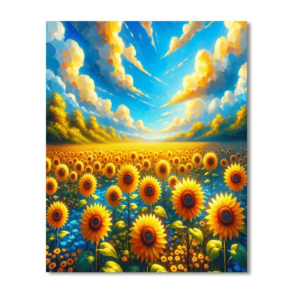 Sunflower Meadow Paint By Numbers Art