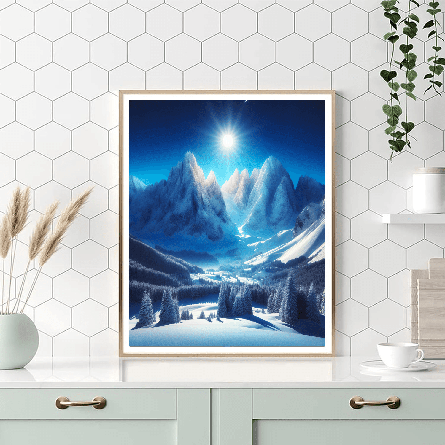 Grand Winter Mountains Painting Number Kit