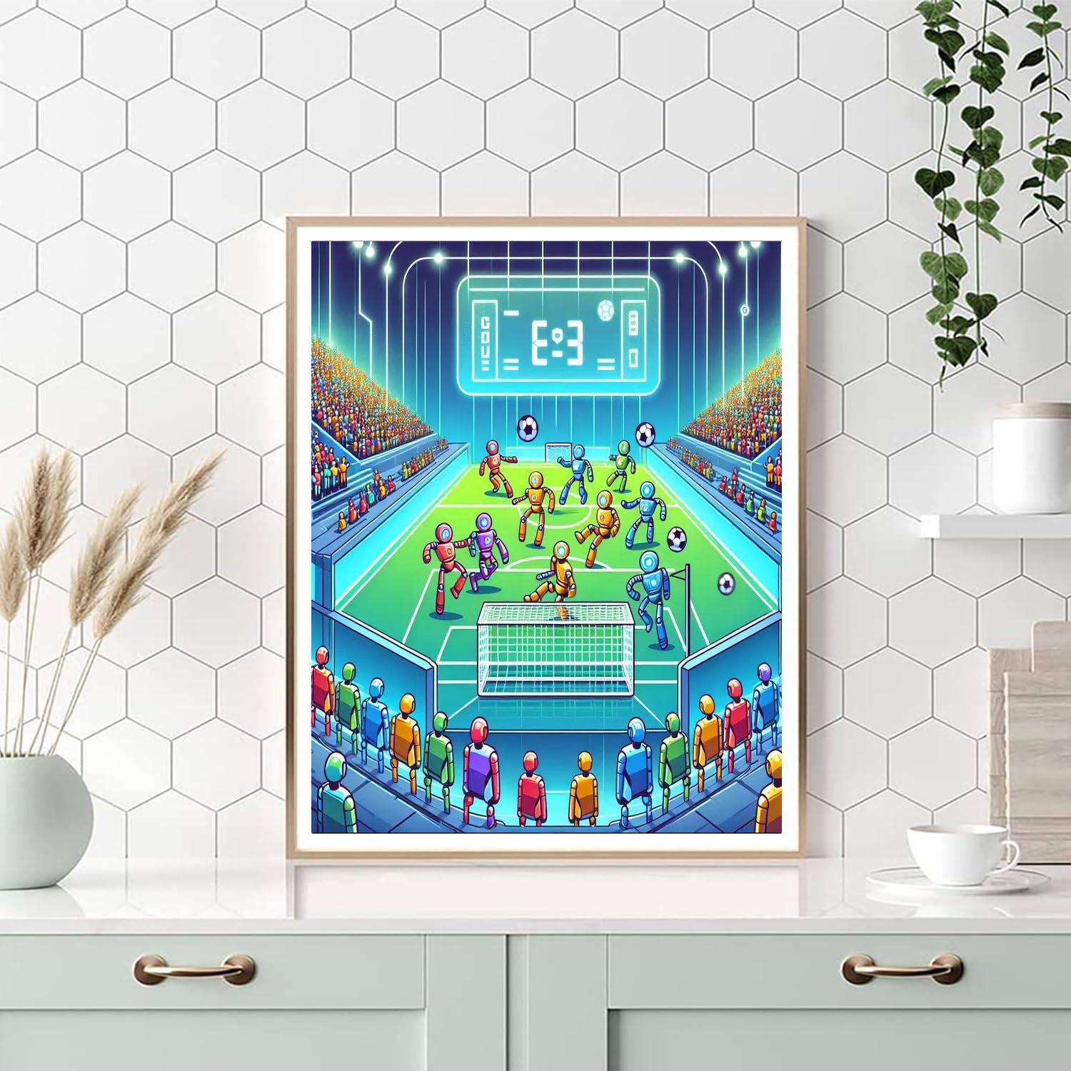 Robot Soccer Showdown Paint By Numbers
