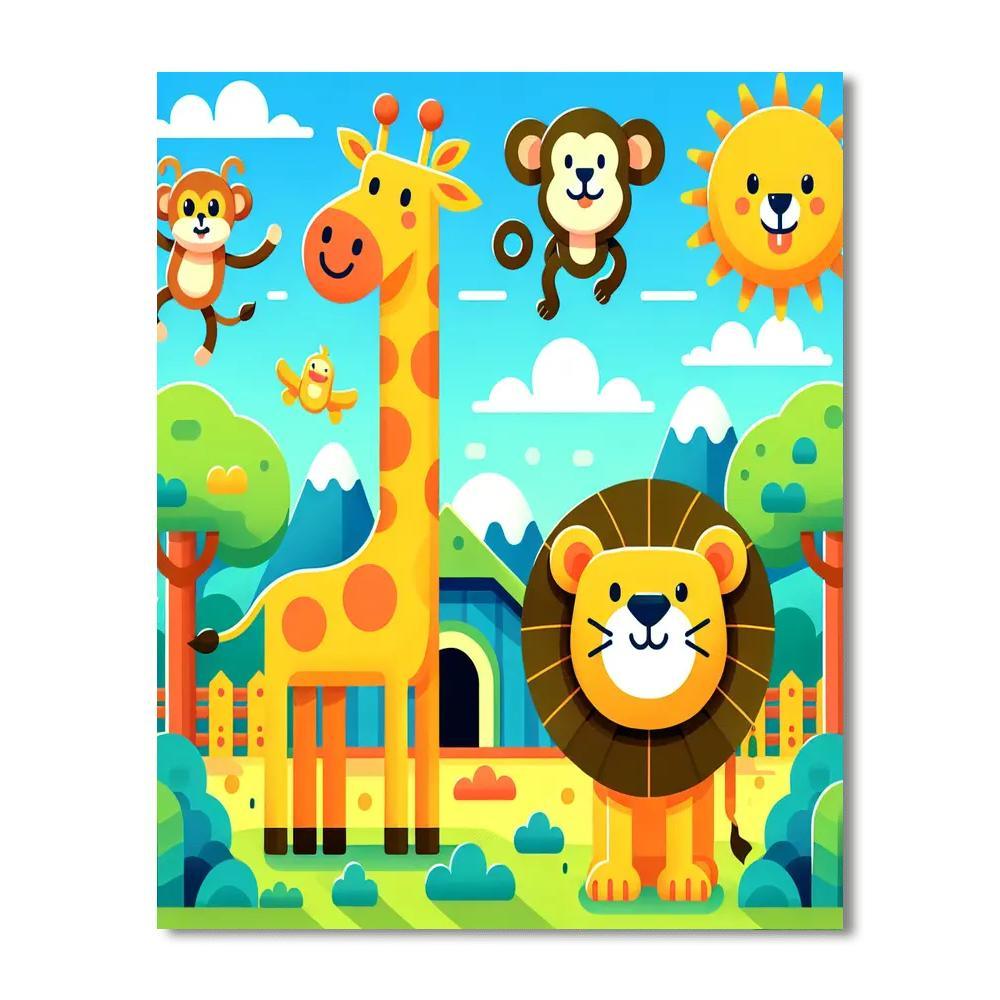 Colorful Adventure At The Zoo Paint By Number