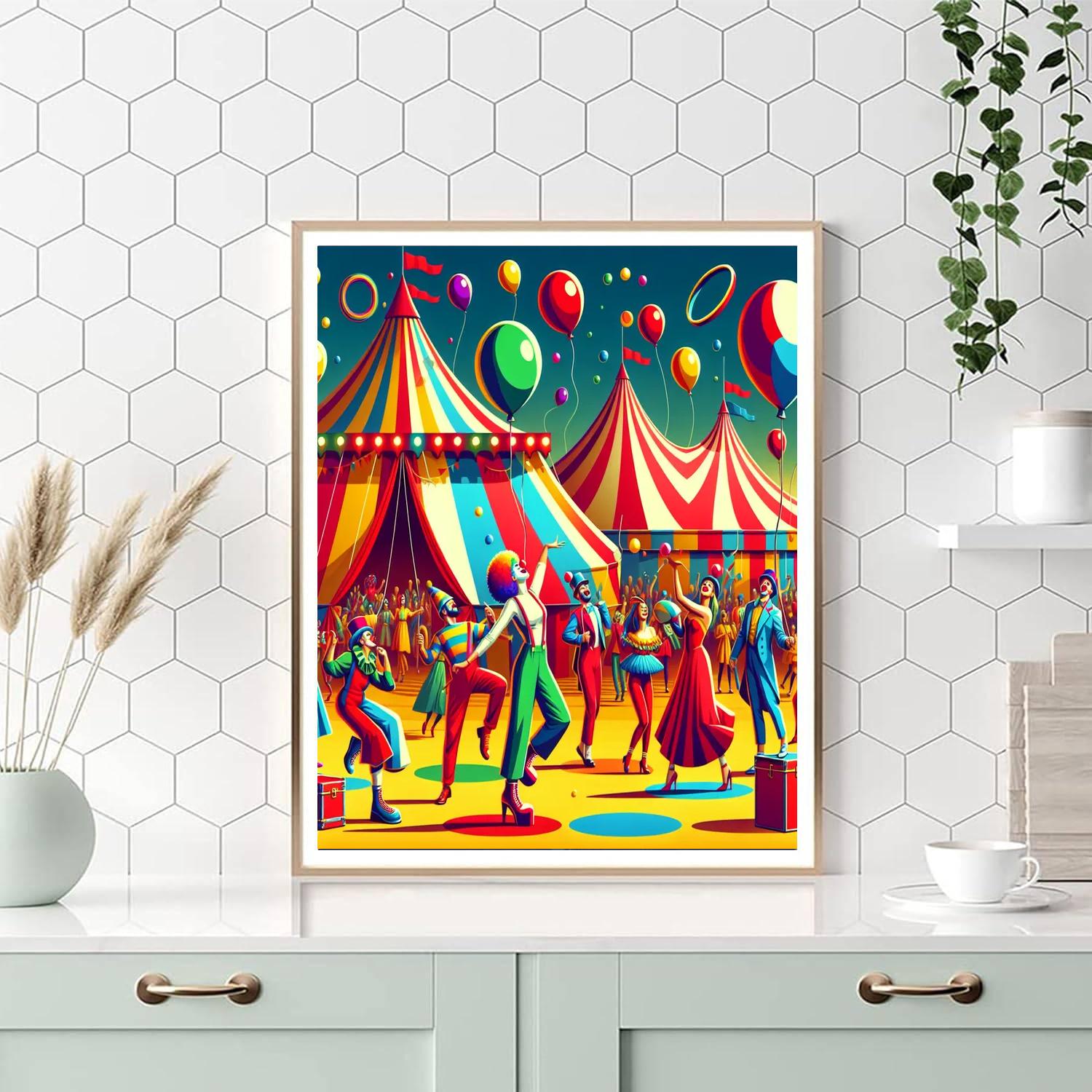 Whimsical Circus Town Paint By Color