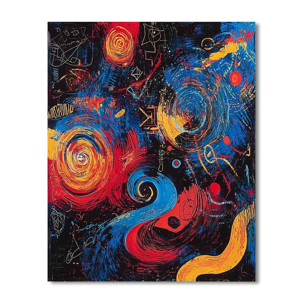 Jean-Michel Basquiat Inspired Cosmic Whisper  Paint By Color