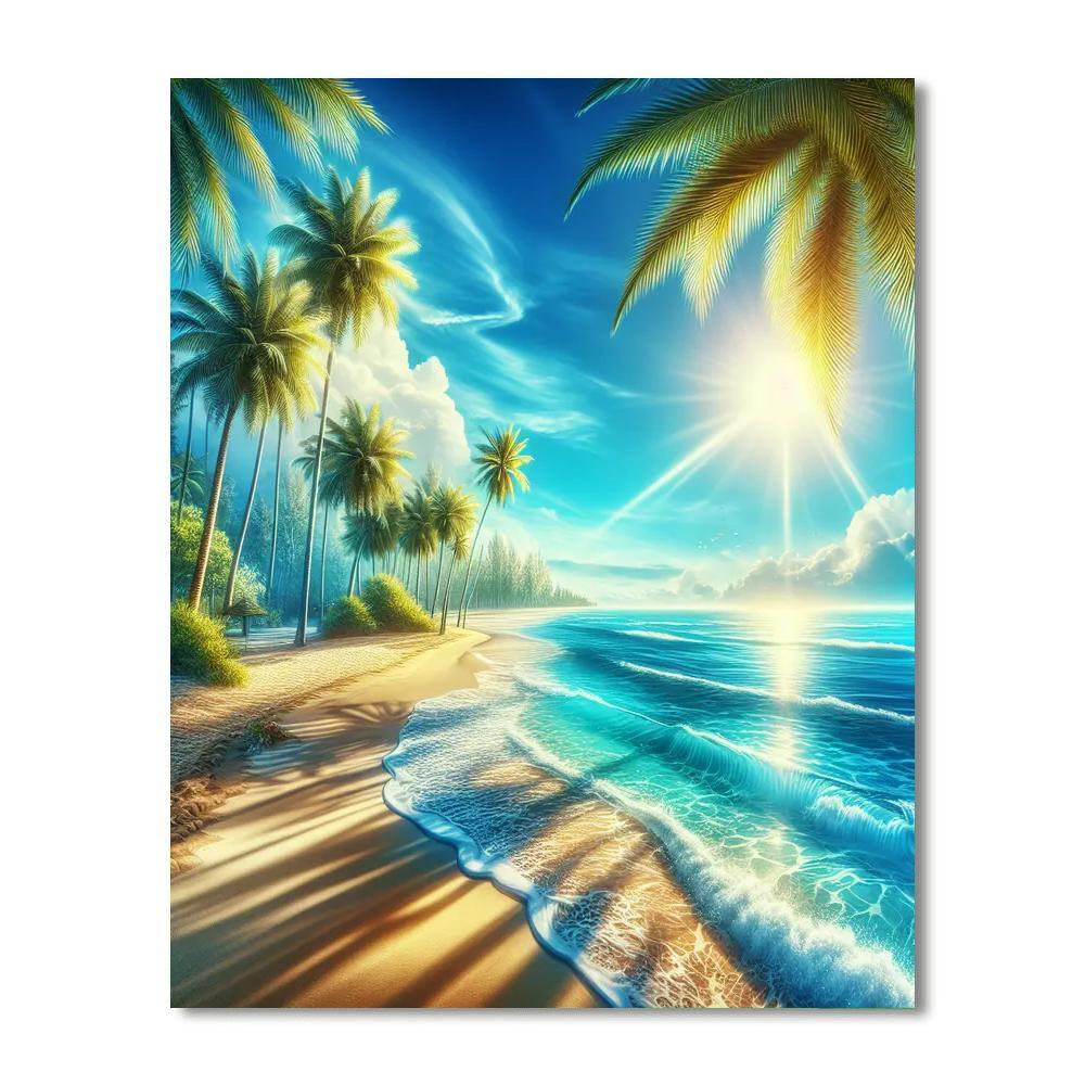 Tropical Beach Serenity Paint By Numbers Art