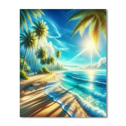 Tropical Beach Serenity Paint By Numbers Art