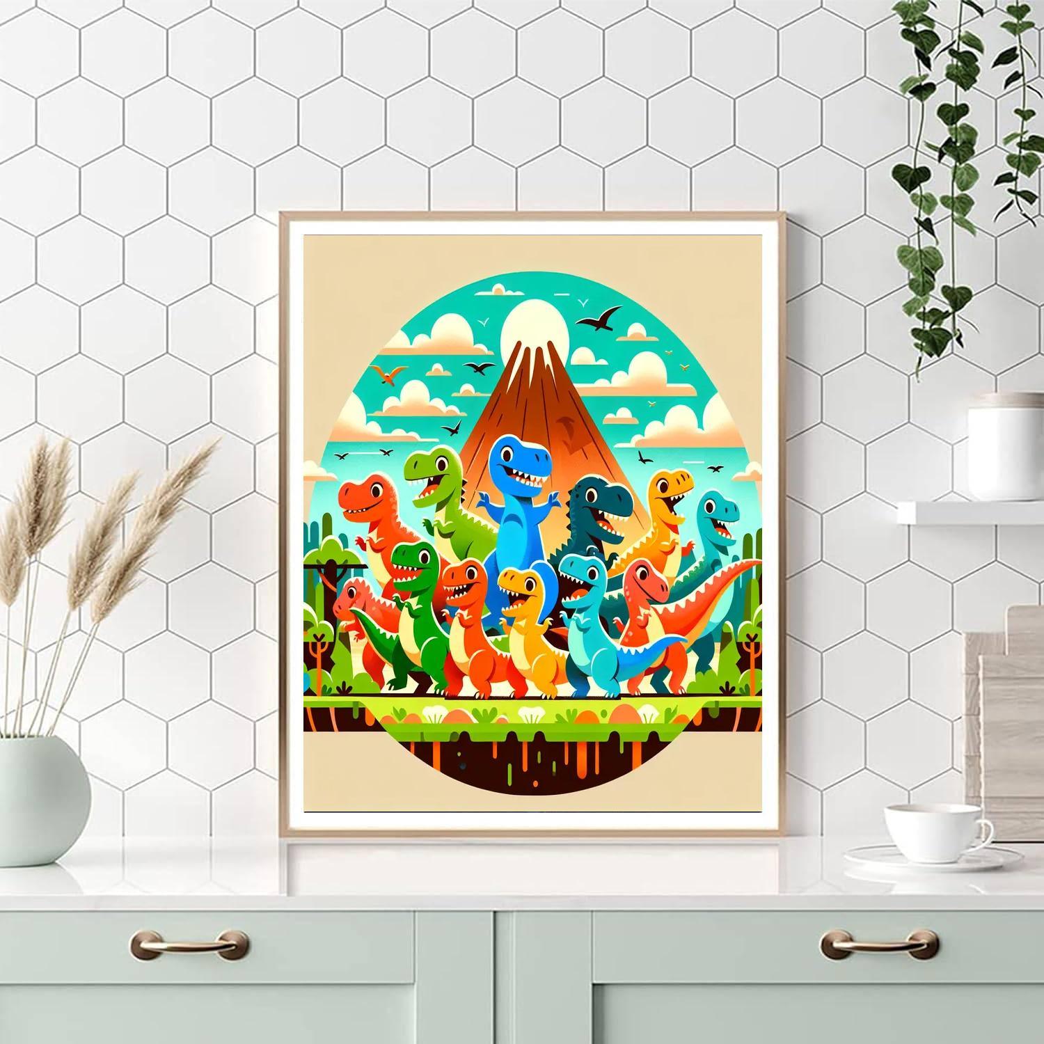 Dancing Dinosaurs Delight Painting Number Kit