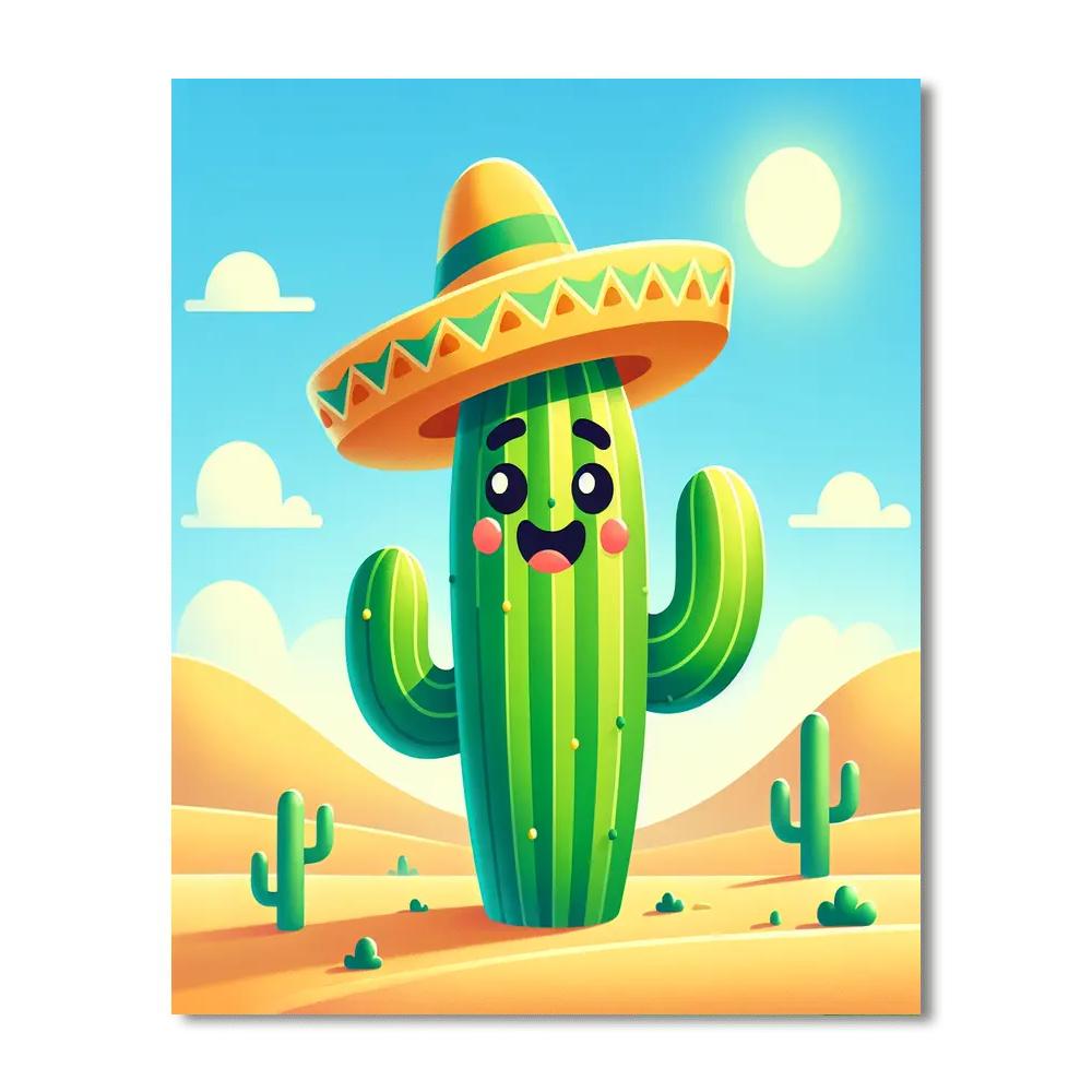Merry Cactus Paint By Numbers Art