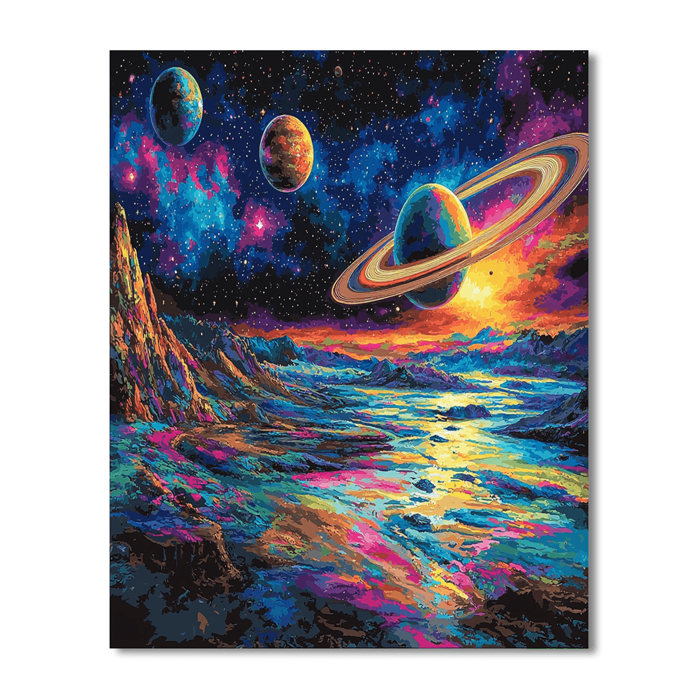Chesley Bonestell Inspired Fascinating Solar System  Paint By Number