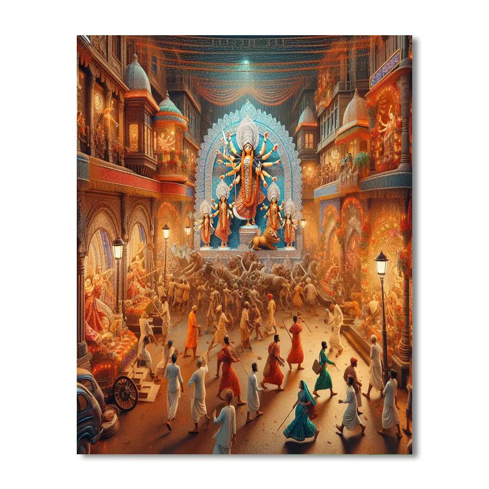 Durga Puja Festival - Kolkata, India Paint By Numbers