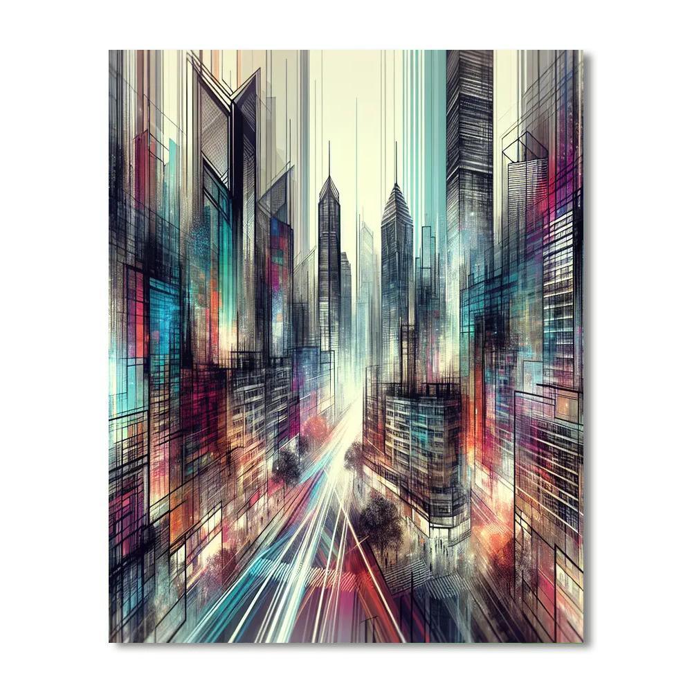 Whirlwind Cityscape Vibes DIY Paint By Numbers