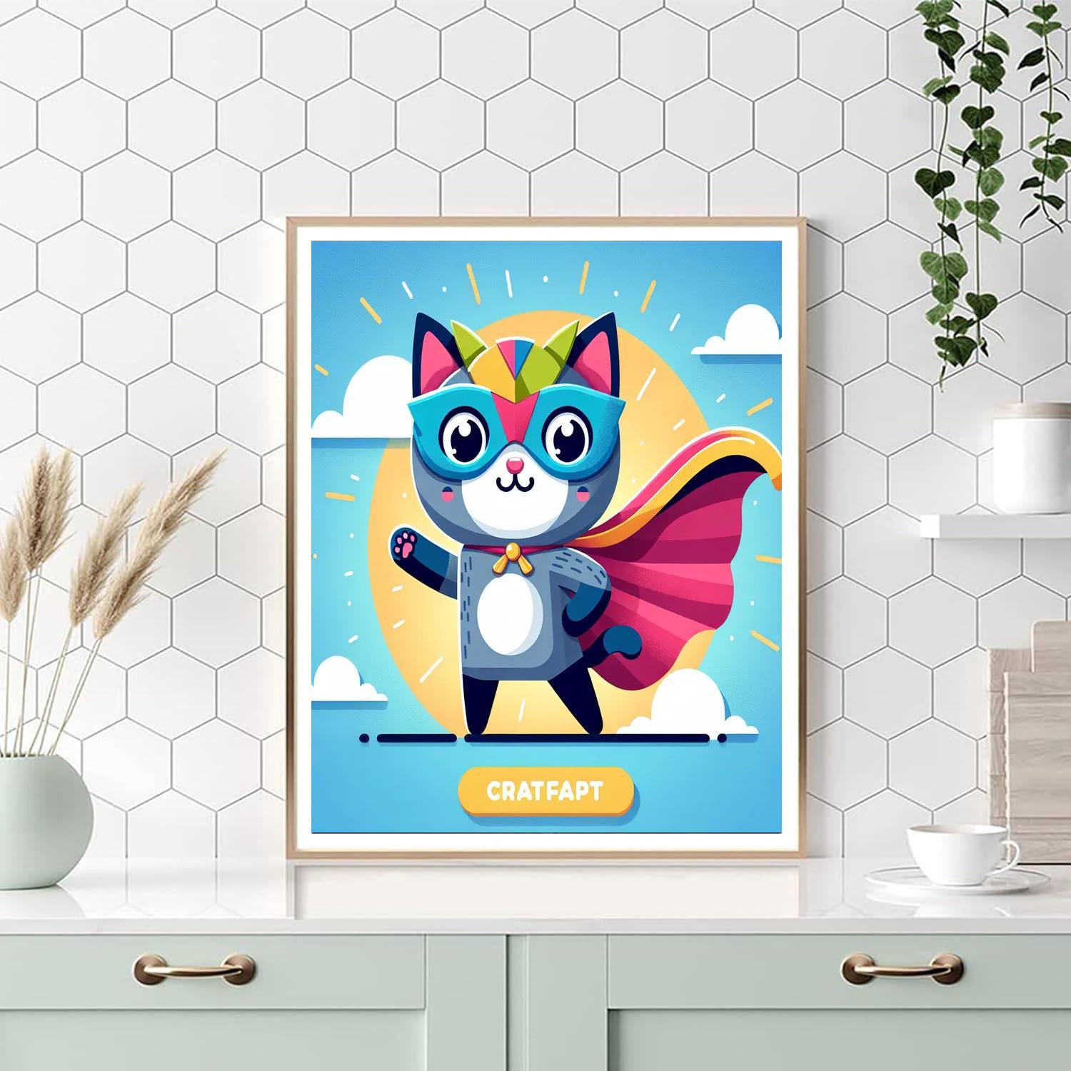 Superhero Cat Paint By Numbers Kits