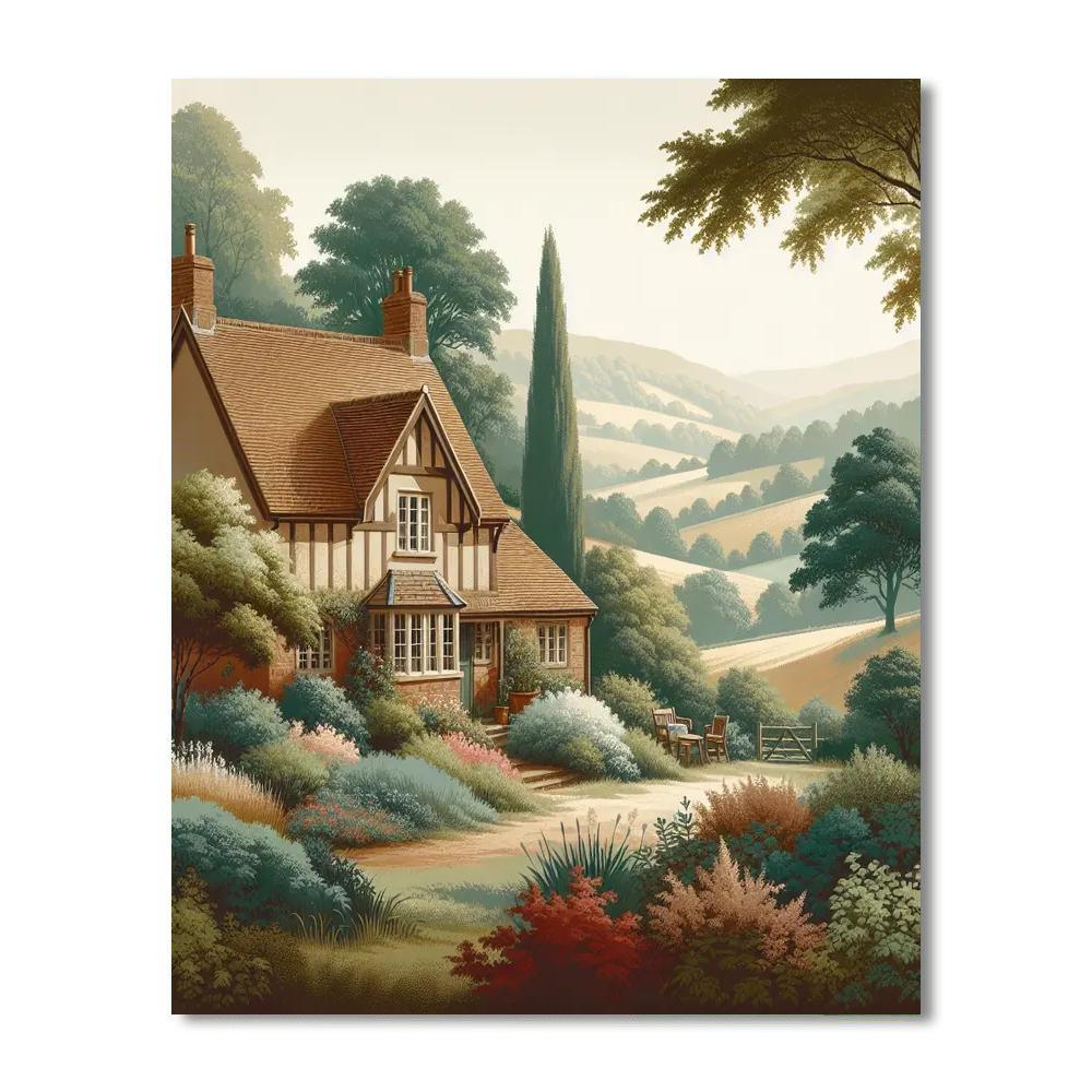 Charming Cottage Getaway Painting Number Kit
