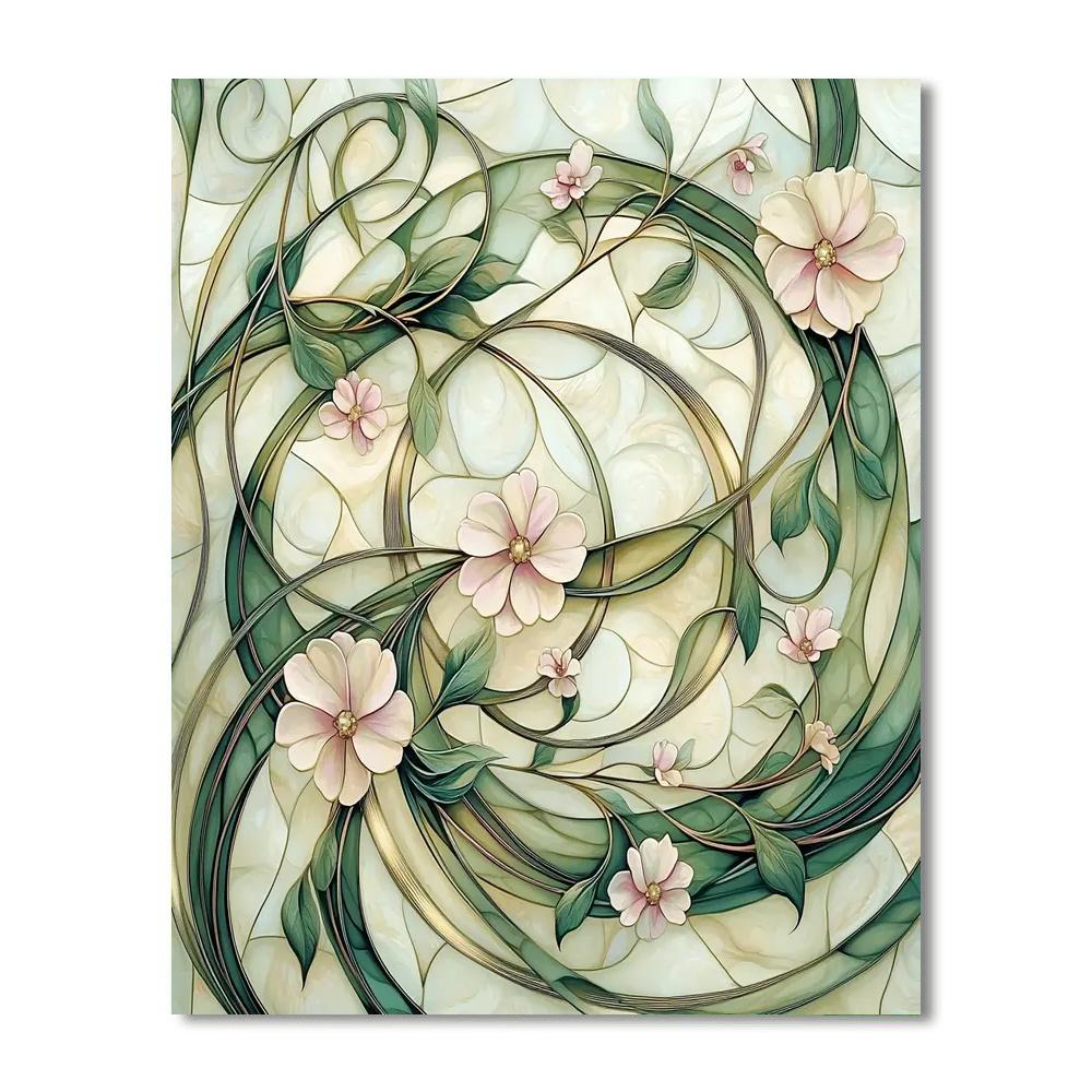 Alphonse Mucha Inspired Mystic Flora Symphony  Painting Number Kit