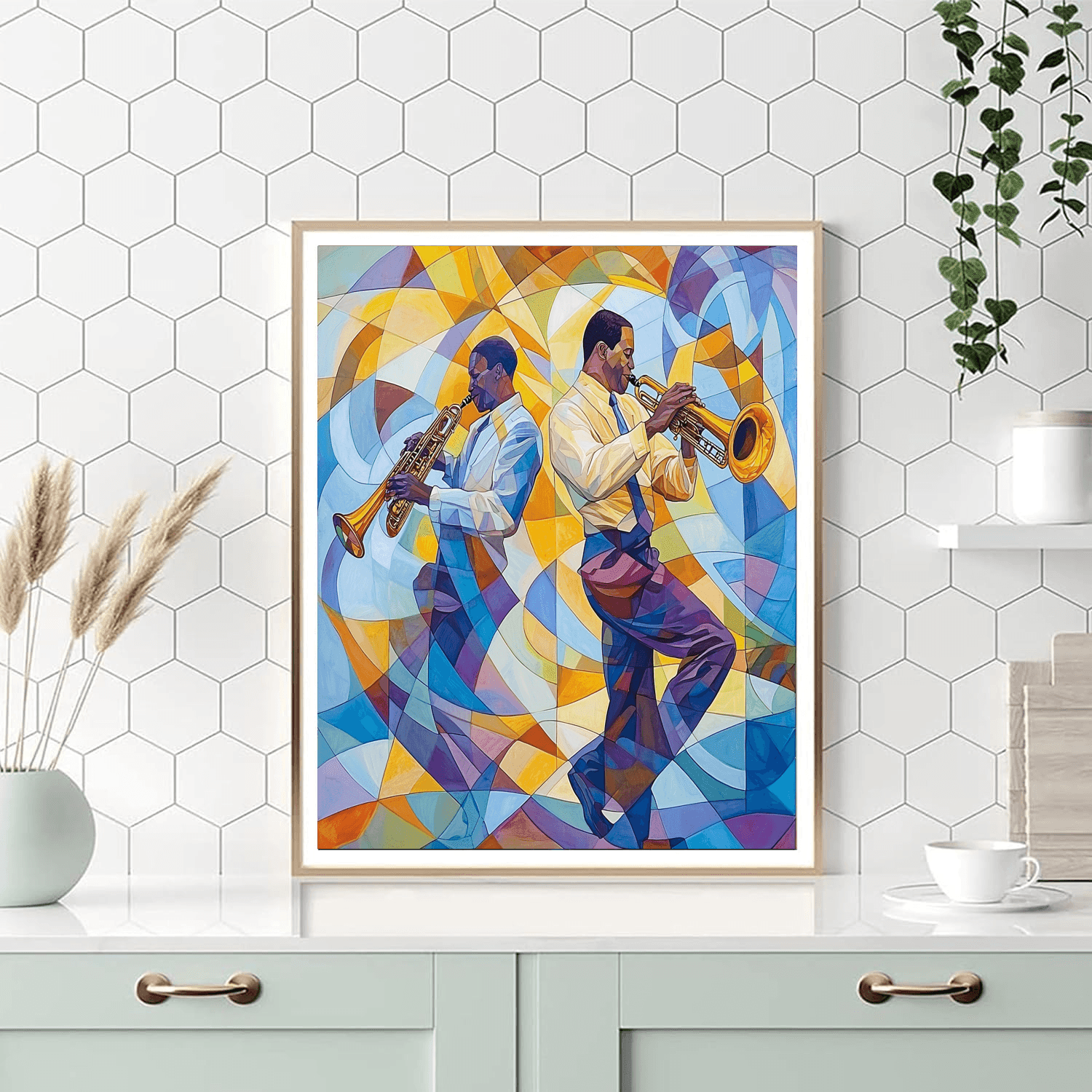 Romare Bearden Inspired Dynamic Duet  DIY Paint By Numbers