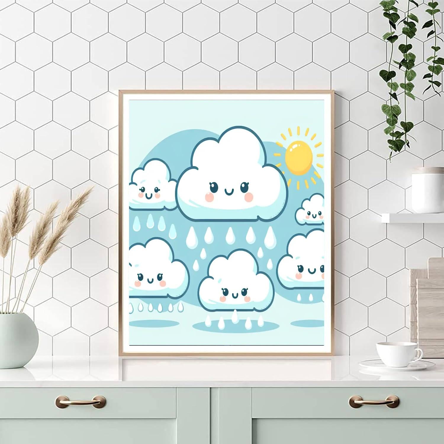 Cute Cloud Family Painting By Numbers Kit