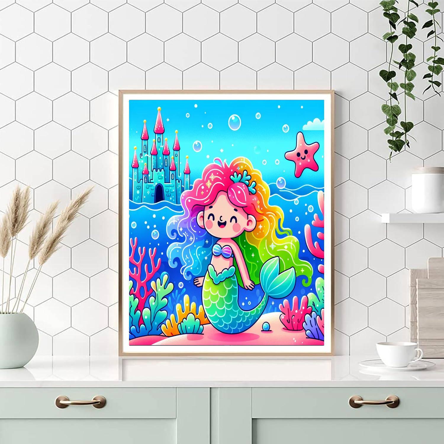 Underwater Mermaid Palace Paint By Numbers Kits