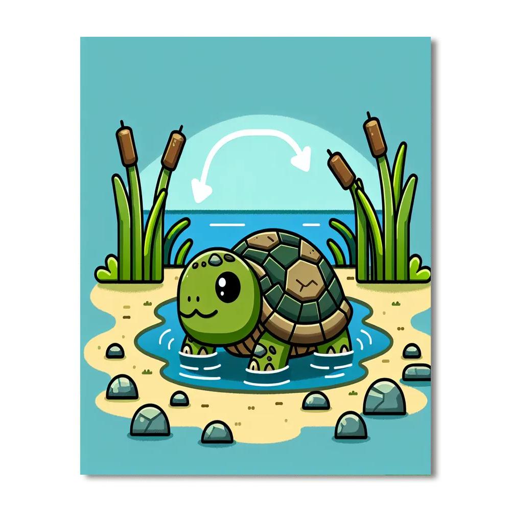 Snappy Snapping Turtle Paint By Numbers Art