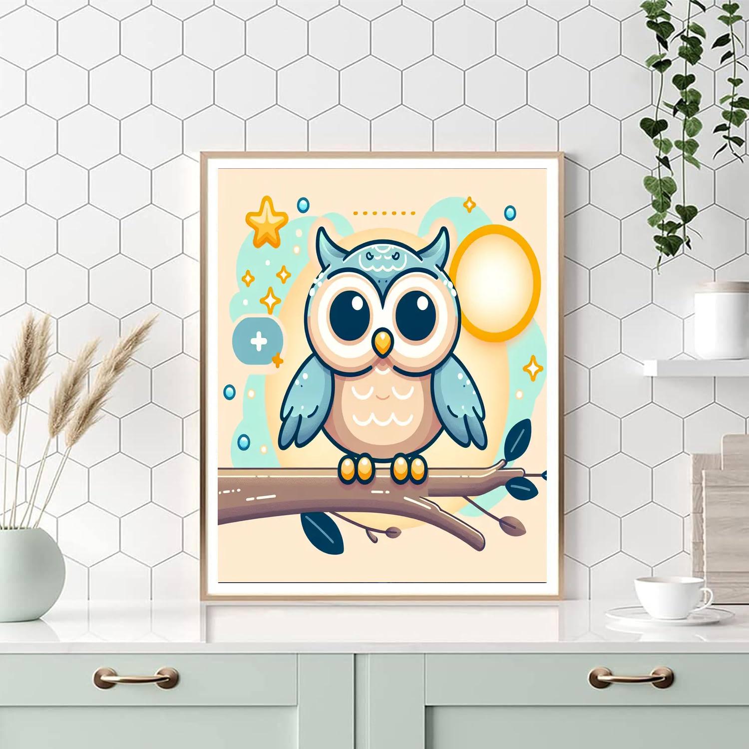 Curious Owl's Nocturnal World Paint By Numbers Art