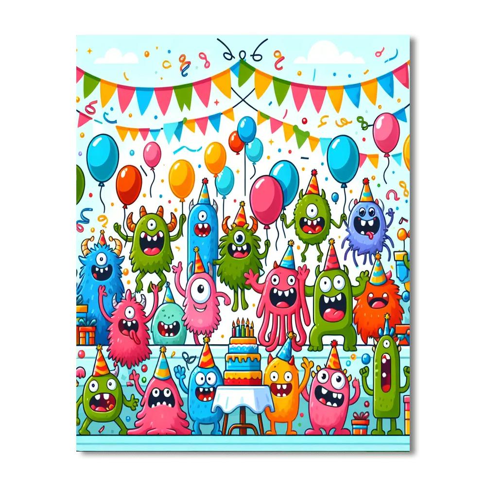The Friendly Monster Celebration DIY Paint By Numbers