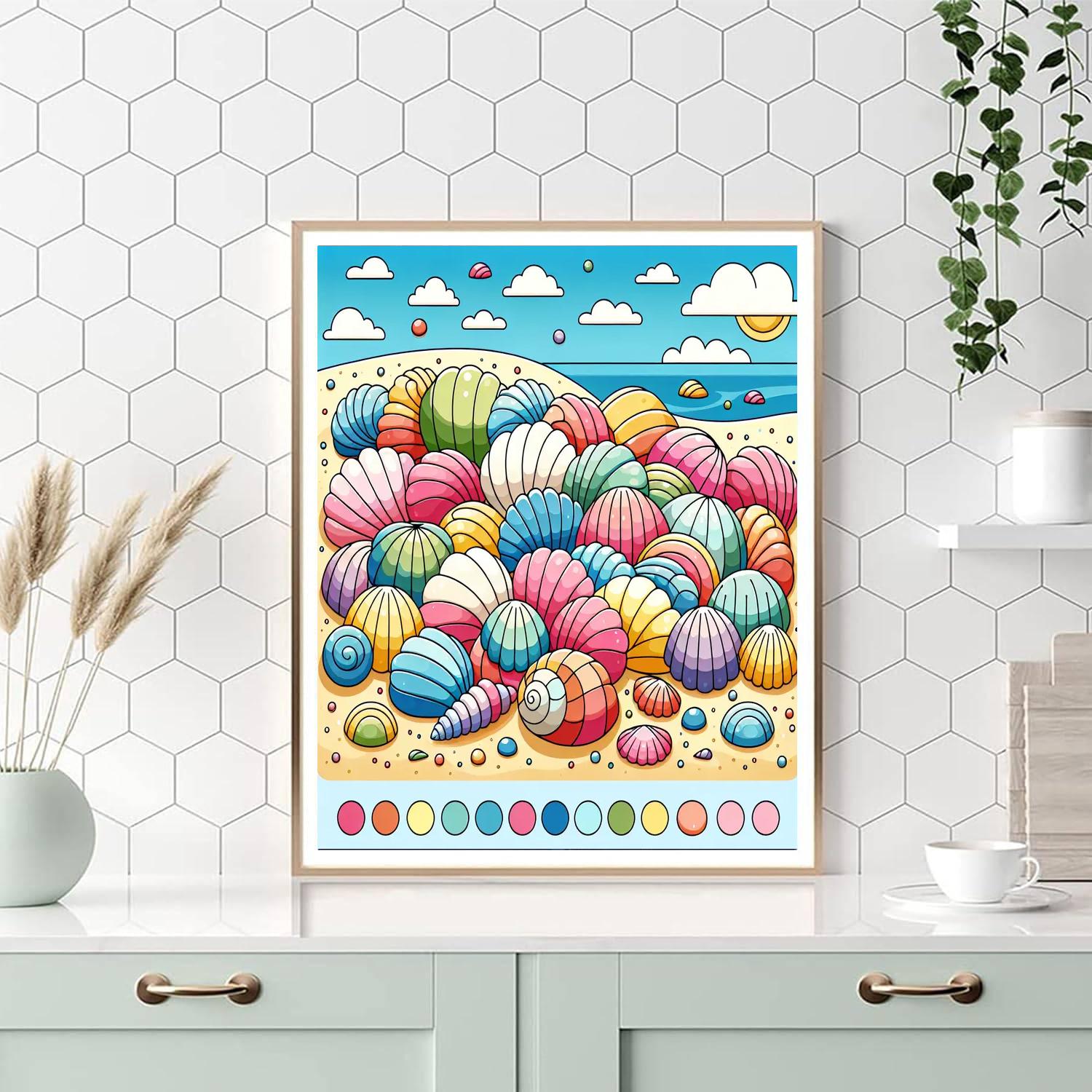 Shimmering Seashells Paint By Numbers Art