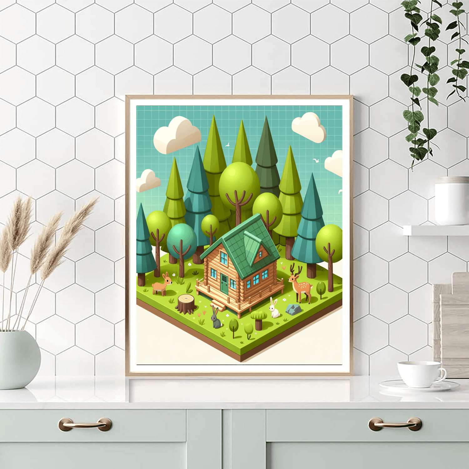 Cozy Woodland Cabin DIY Paint By Numbers