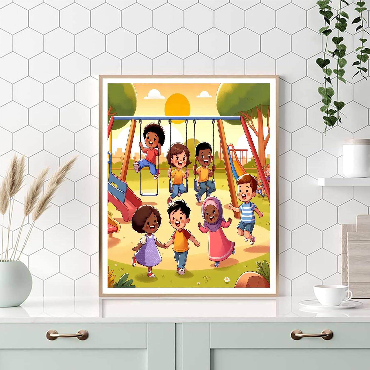 Adventure At The Playground Paint By Numbers Art