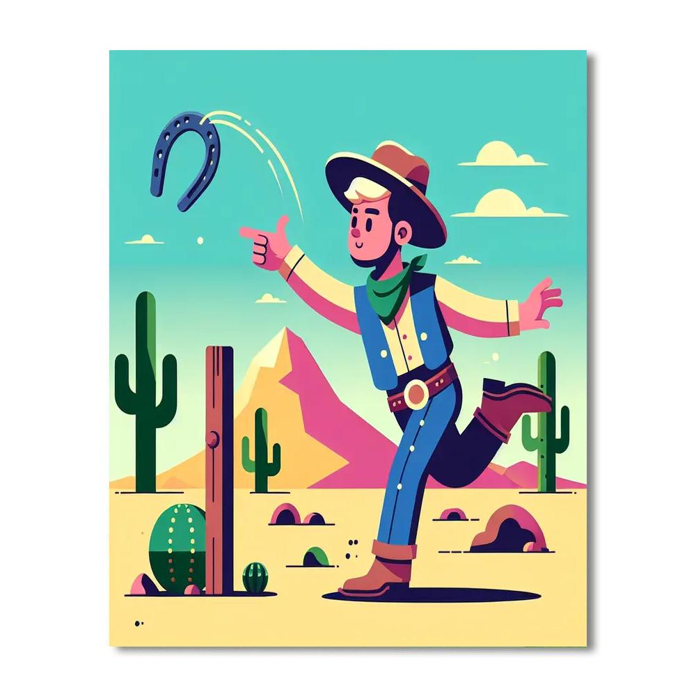 Wild West Horseshoe Toss Paint By Numbers Kits