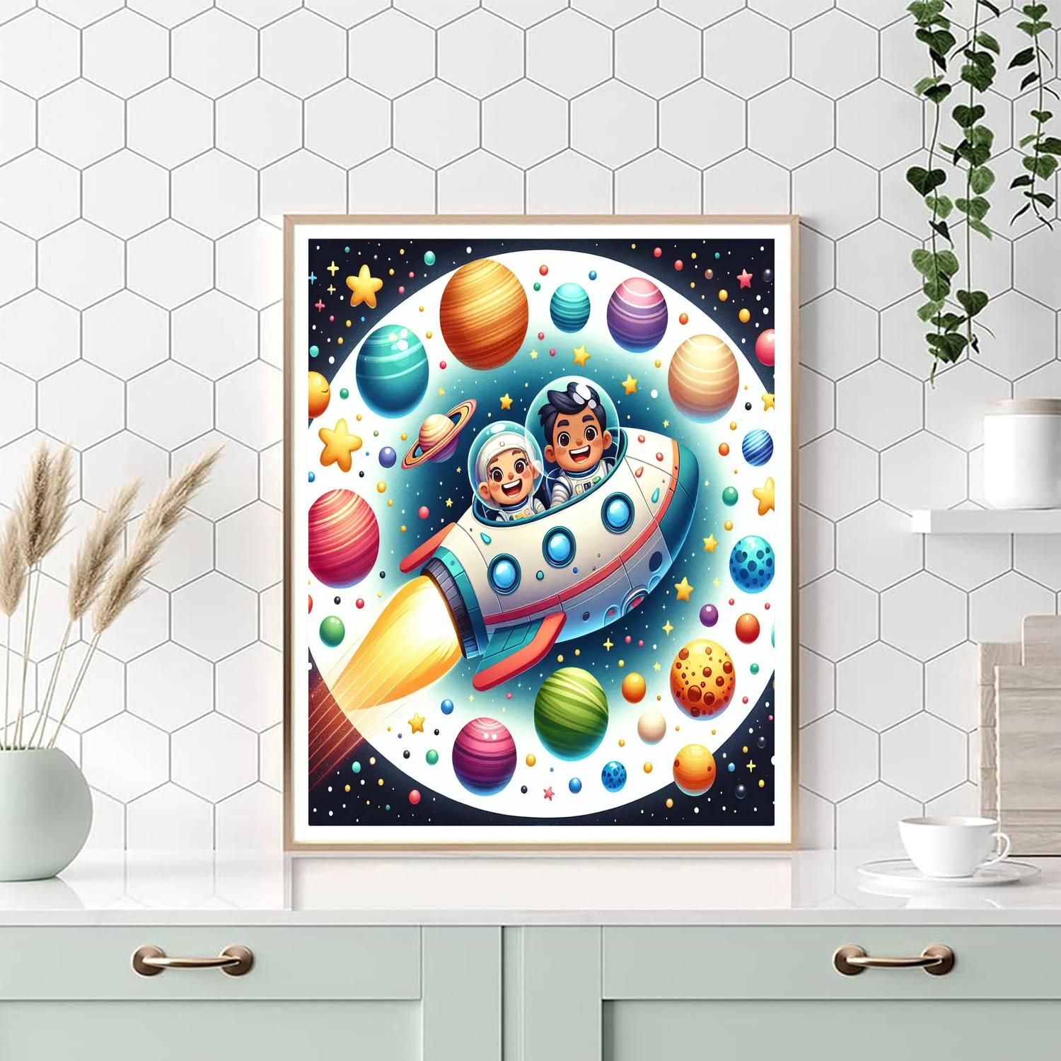 Space Adventure Journey Painting Number Kit