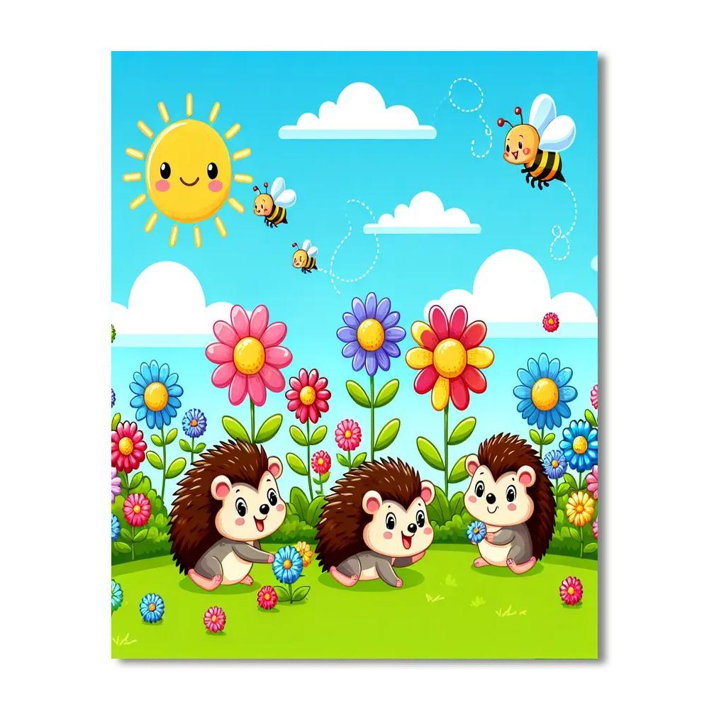 Happy Hedgehog Garden Paint By Numbers