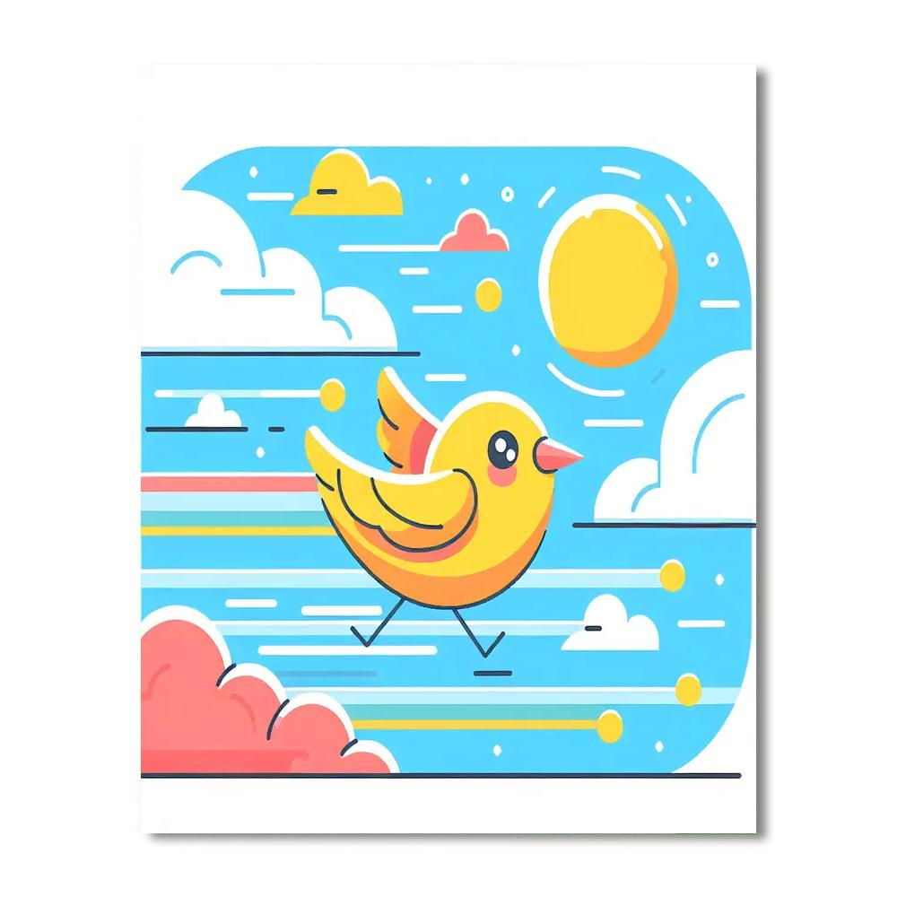 Curious Bird's Skyward Flight Paint By Color