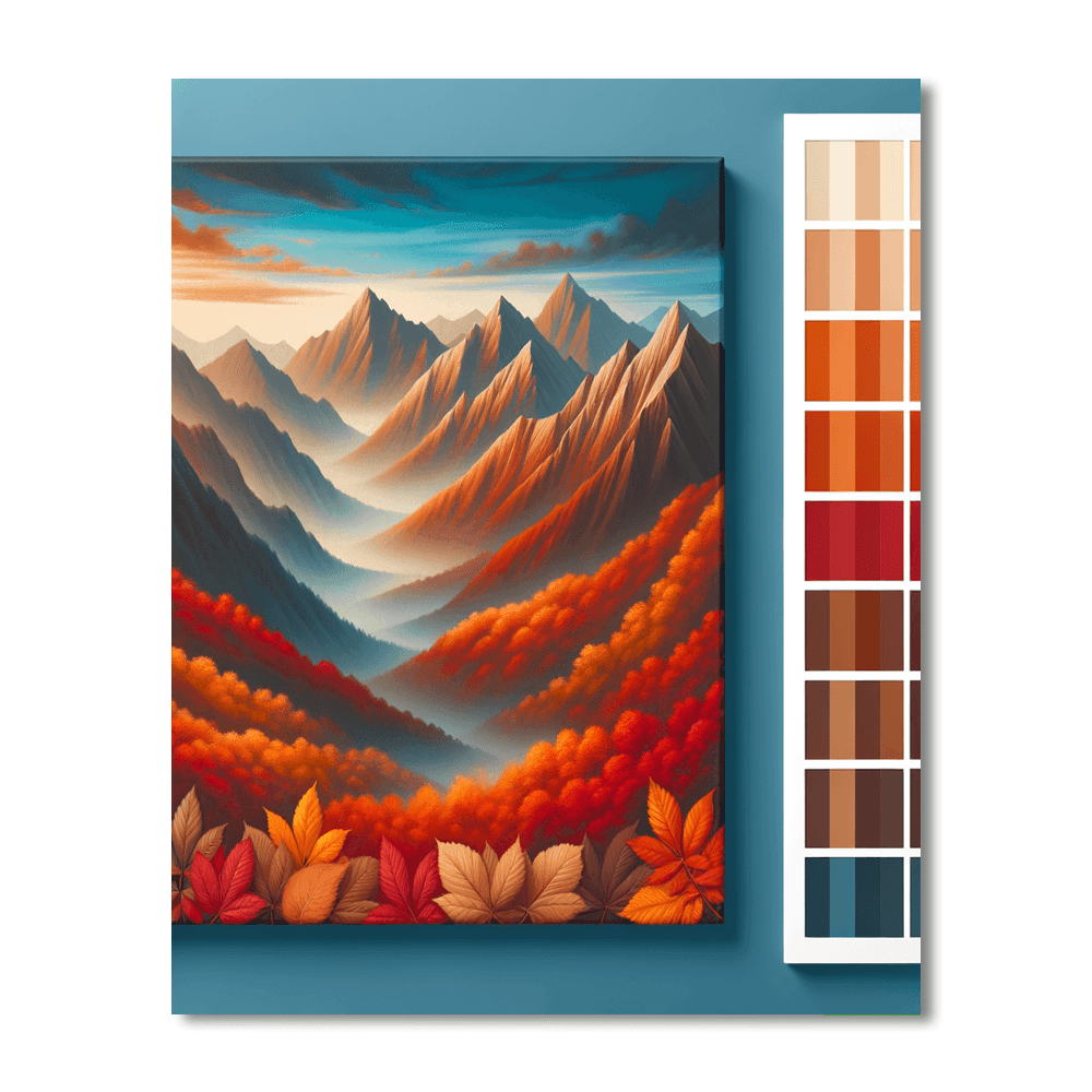 Majestic Autumn Mountains Paint By Numbers
