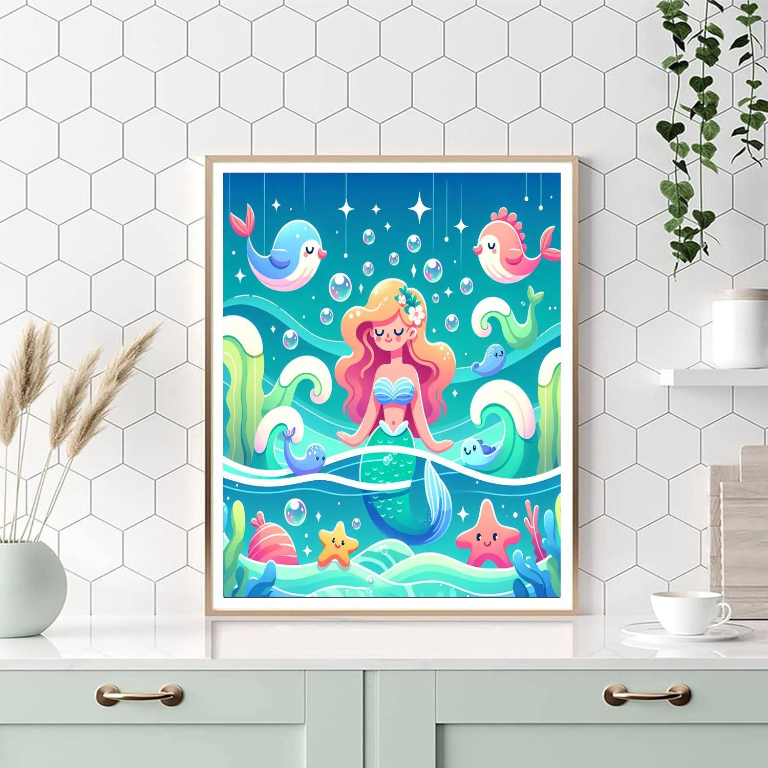 Mermaid's Secret Lagoon DIY Paint By Numbers