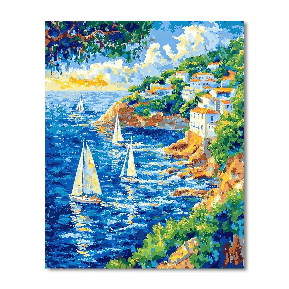 Paul Signac Inspired Whimsical Ocean Views  DIY Paint By Numbers
