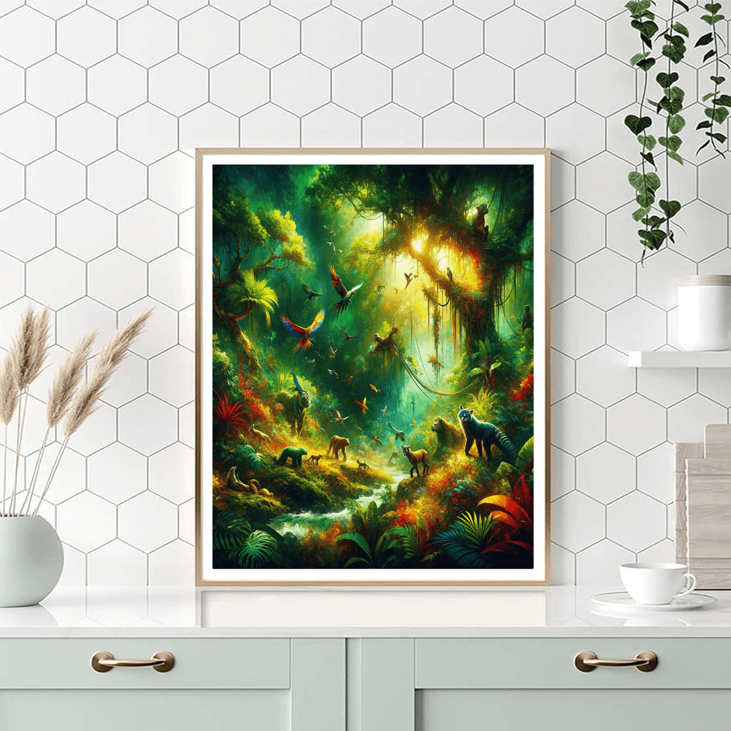 Energetic Jungle Scene DIY Paint By Numbers