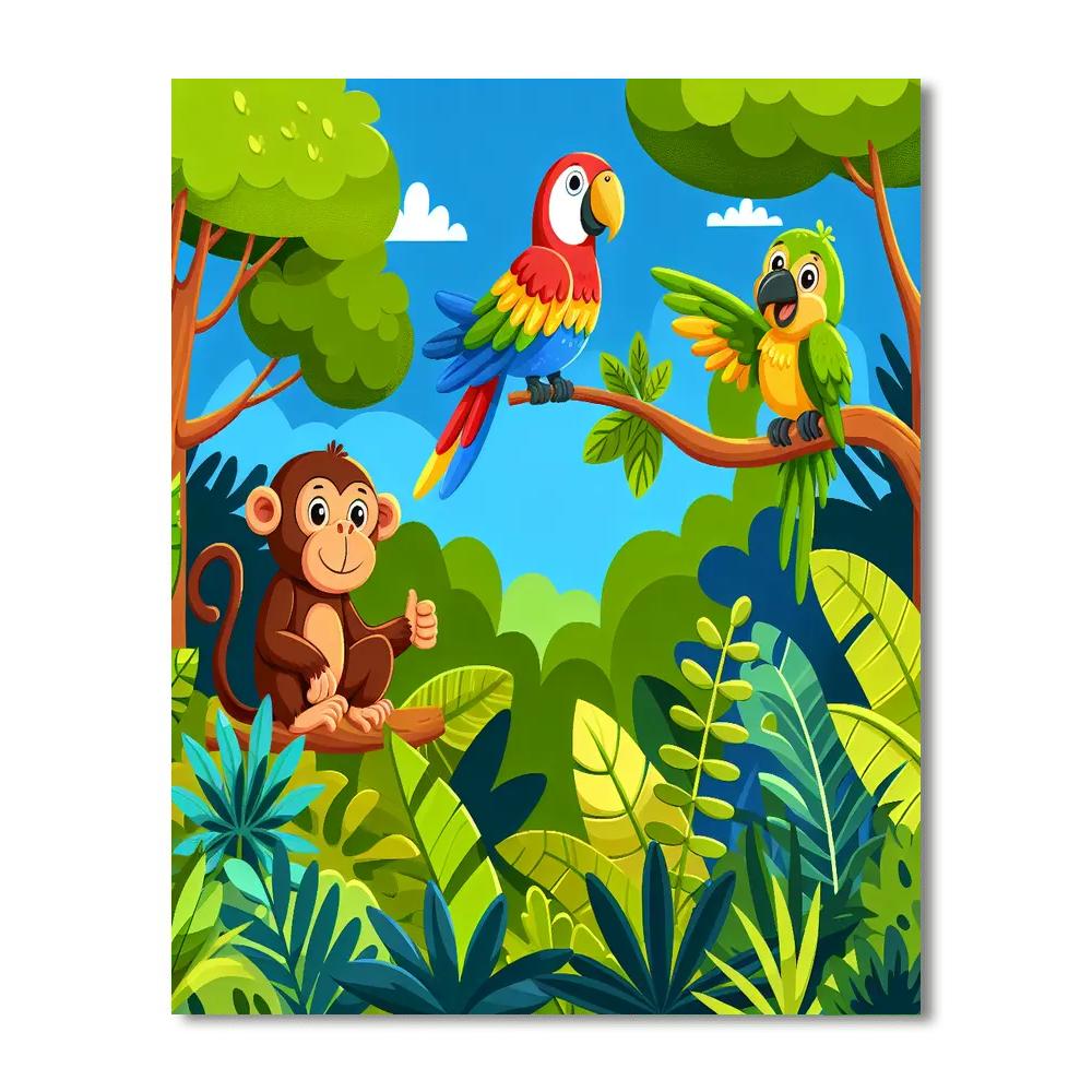 Jungle Friends Reunion Paint By Numbers