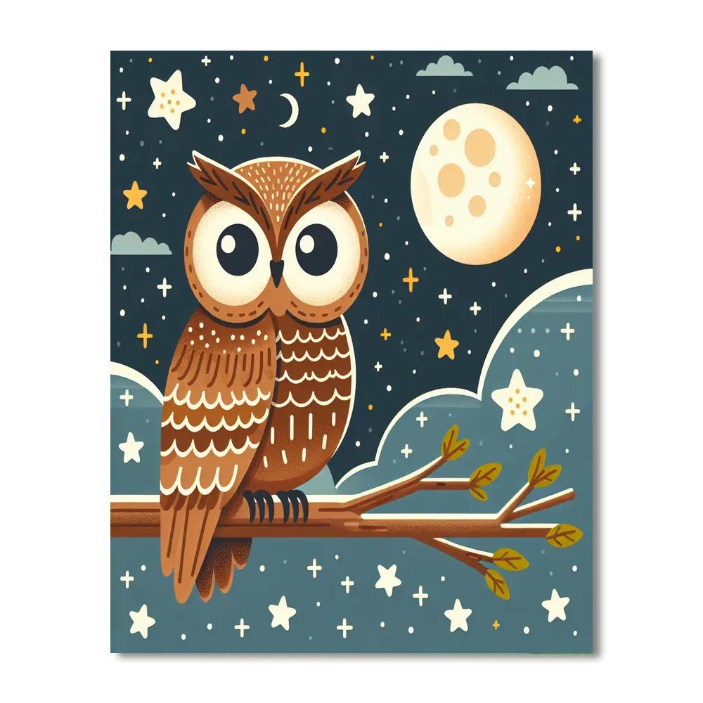 Gentle Night Owl Numbered Painting Kits