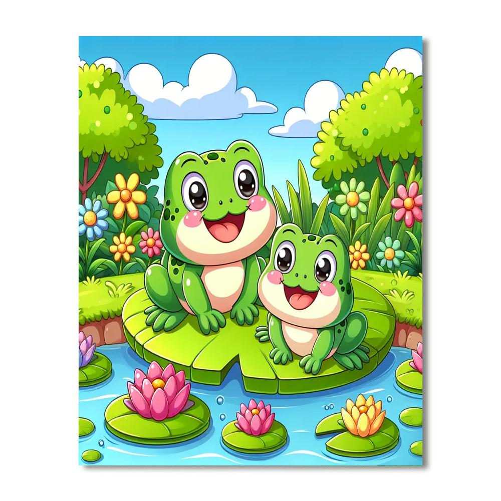 Happy Garden Toads Numbered Painting Kits