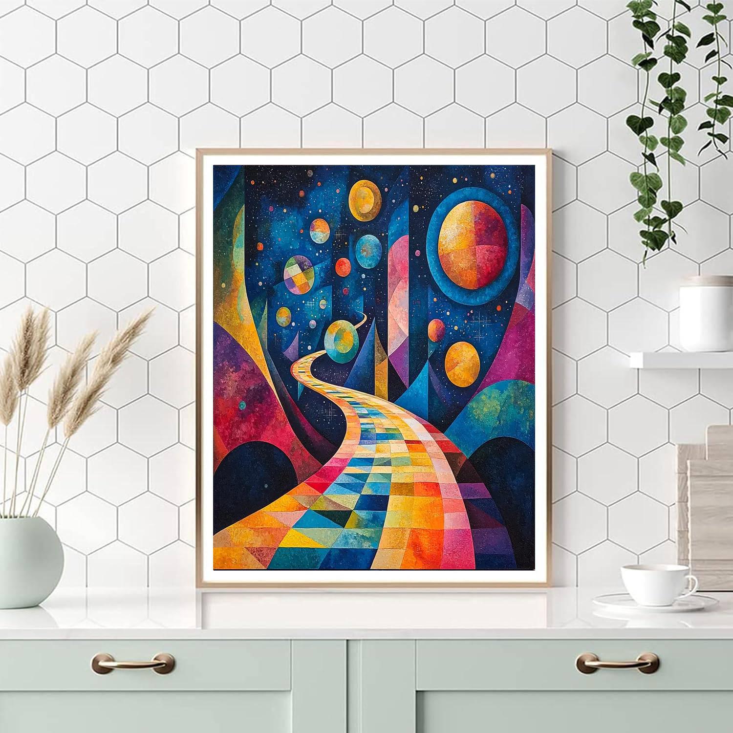 Wassily Kandinsky Inspired Planetary Pathways  Number Painting