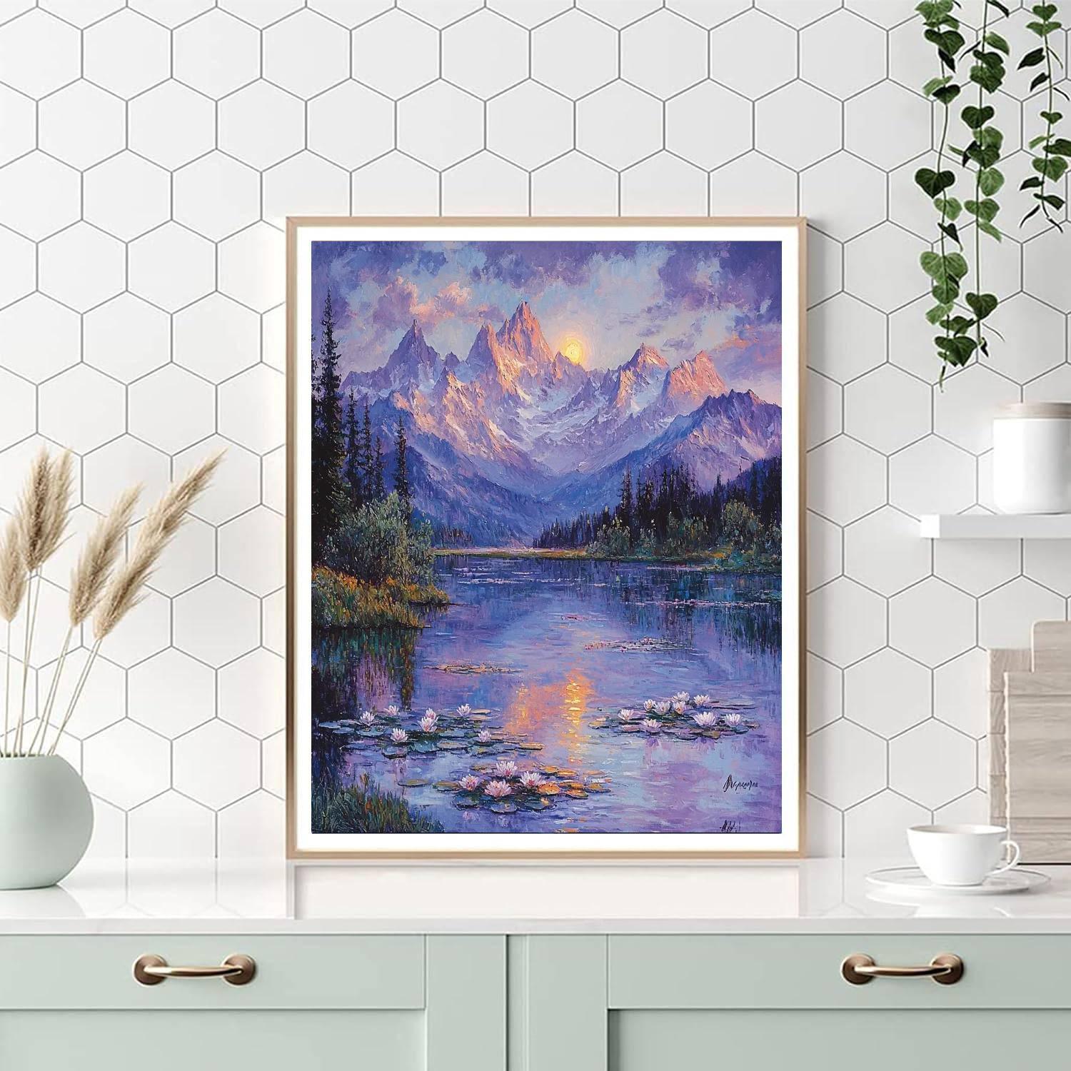Monet Inspired Monet's Misty Mountains  Number Painting