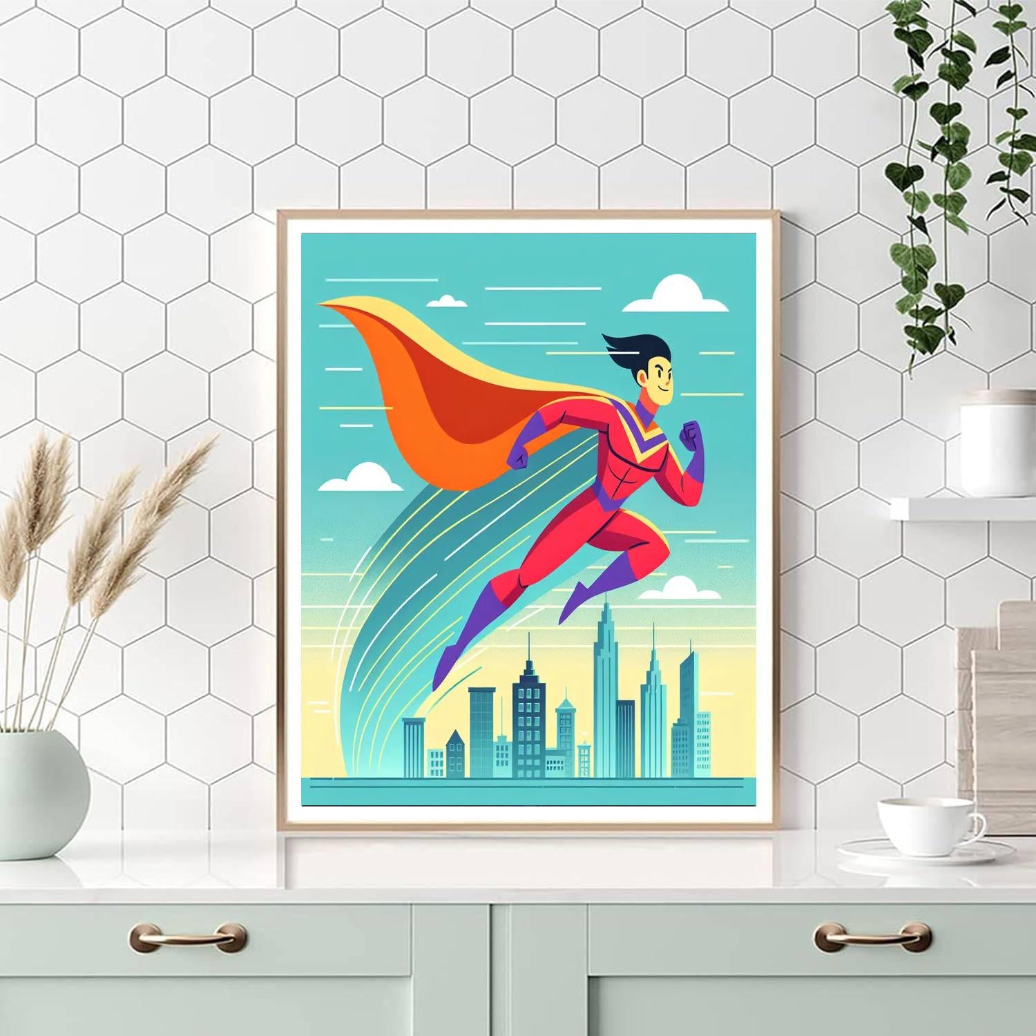 Superhero City Save Painting Number Kit