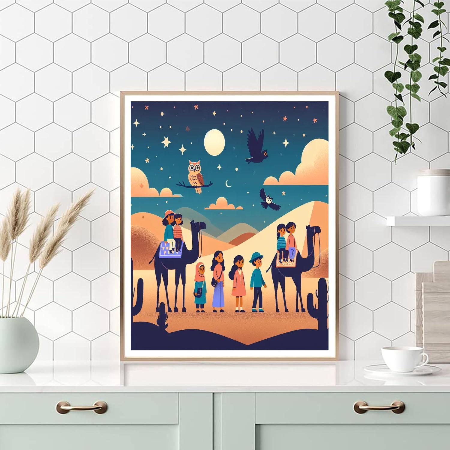 Desert Night Safari Paint By Numbers Art